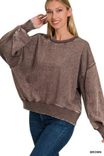 Load image into Gallery viewer, Brown Acid Wash Oversized Sweater
