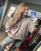Load image into Gallery viewer, Brown Acid Wash Oversized Sweater
